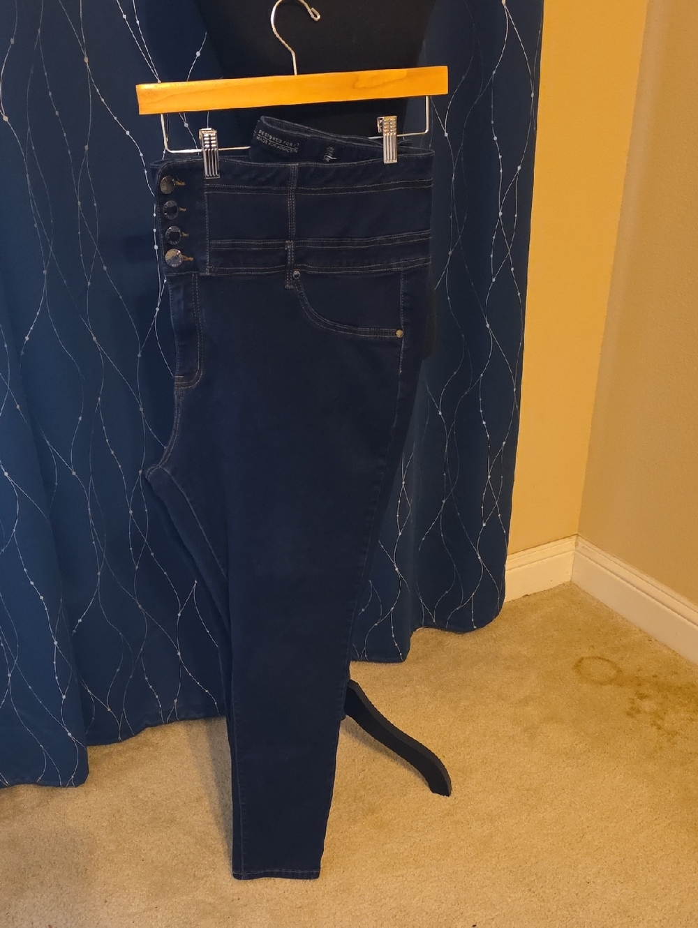 City Chic Dark Blue High-Rise Slim Jeans